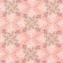 ピンクの幾何学的な花柄の生地