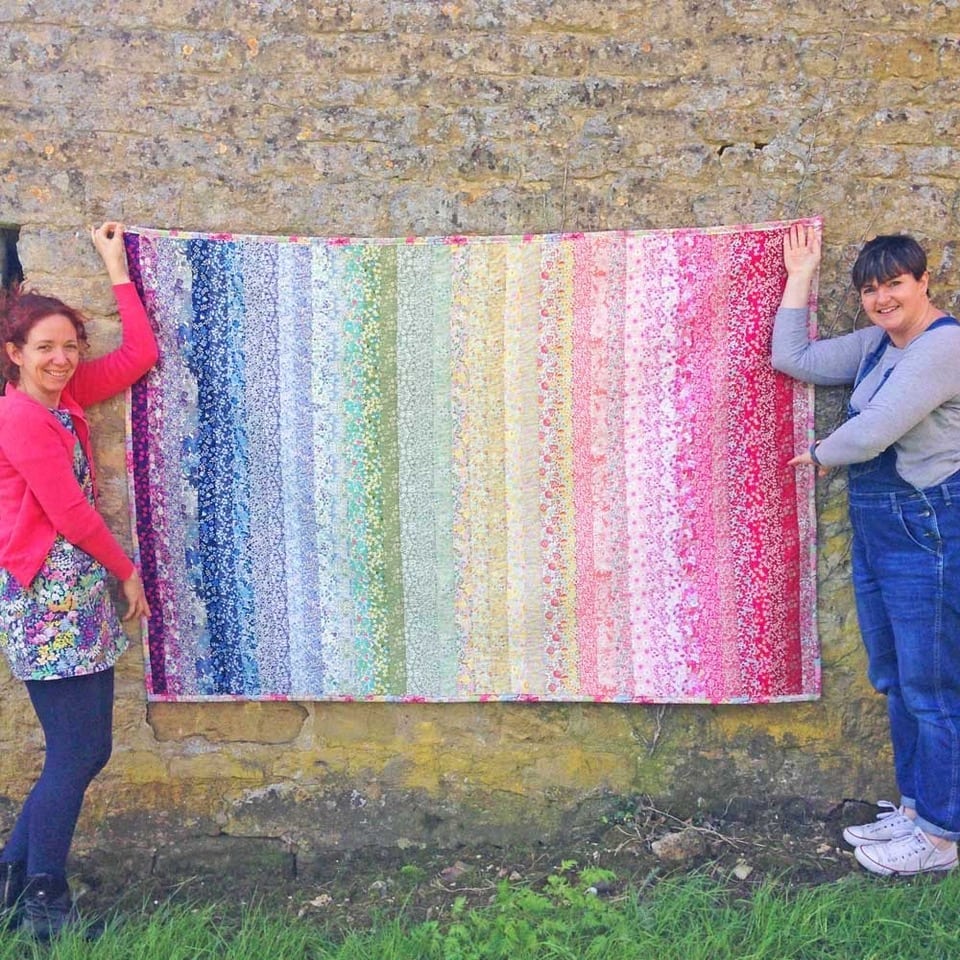 Liberty Rainbow Quilt - beautiful rainbow quilt made using Tana Lawn