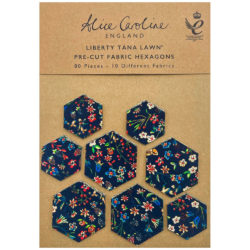 Liberty Tana Lawn Blue รูปหกเหลี่ยมแบบตัดล่วงหน้า