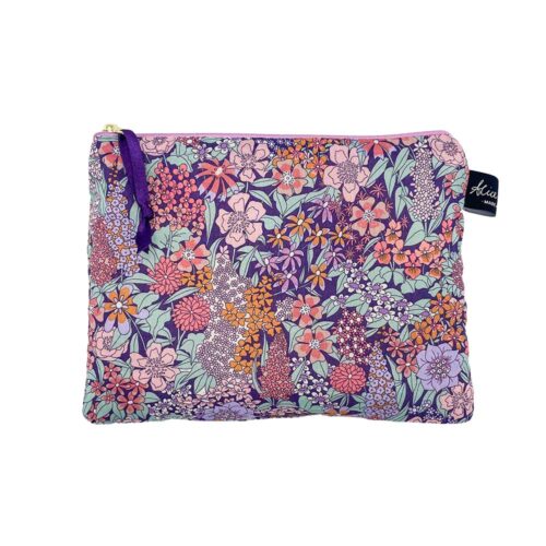 Liberty Fabric Travel Pouch In Ciara Lavender