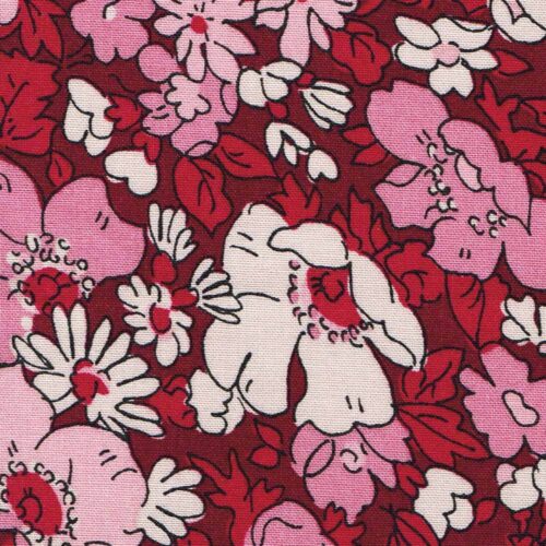 Liberty Cosmos Park Quilting Red