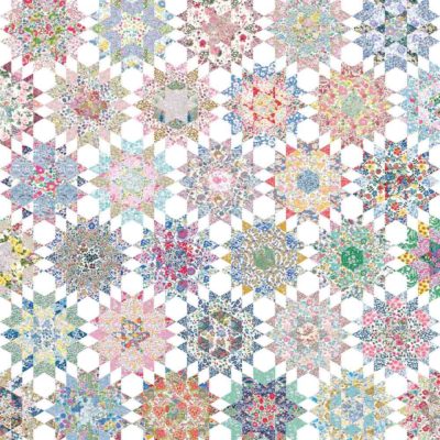 Edredão Mosaico Floral BOM | EPP | Remendos de papel inglês