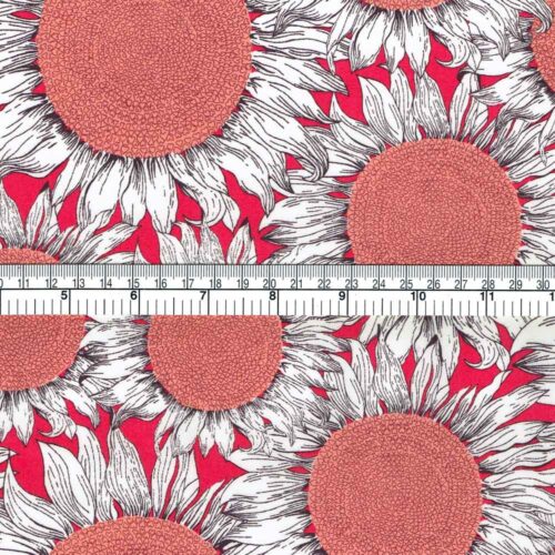 Liberty Tana Lawn Sunflower Print Red