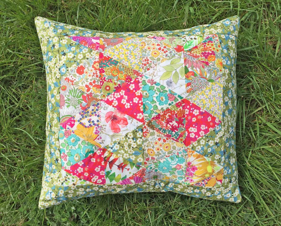 Liberty Triangles Patchwork Cushion