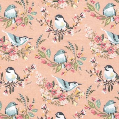 Pink Bird Print Cotton