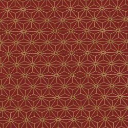 Japanischer bedruckter Baumwoll-Minna-Stern in Rot und Gold