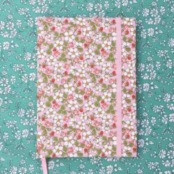 Liberty stof bedekt notitieboekje | Paysanne bloesem roze