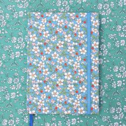 Caderno coberto de tecido Liberty | Paysanne Flor Azul
