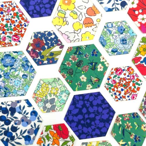 Rainbow liberty tana lawn pre cut hexagons
