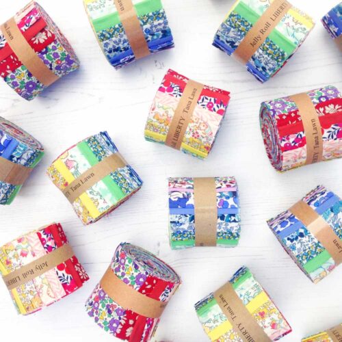 Liberty Fabric Jelly Roll - Plain and Printed Rainbow - Tana Lawn 20 Fabrics - Image 3