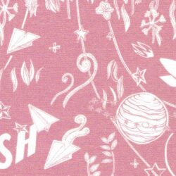 Dusky Pink Star Space Print Stoff