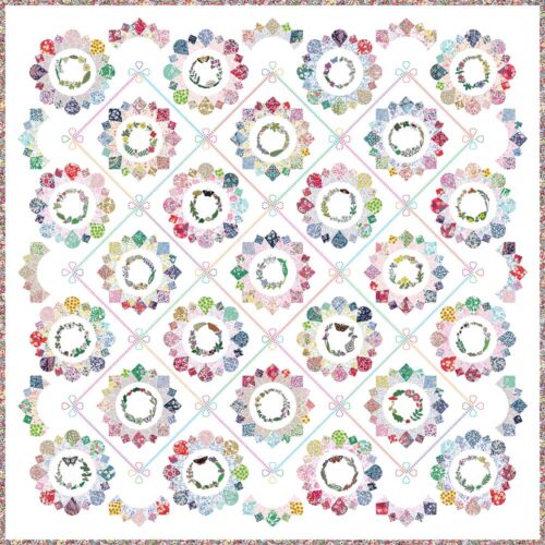 Whole quilt image of Alice's Country Diary Quilt BOM