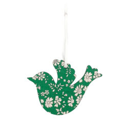 Ornamento de pomba em tecido verde Liberty
