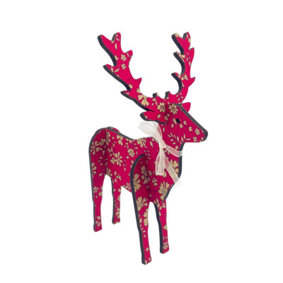 Liberty Covered 3D Stag Decoration Red
