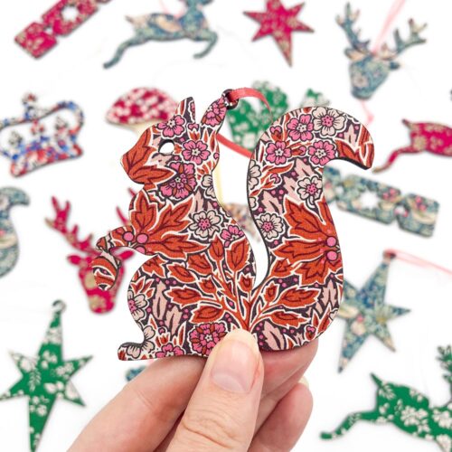 Liberty Aubrey Fabric Squirrel Ornament