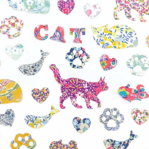 Pre-Cut Liberty Fabric Cat Shapes