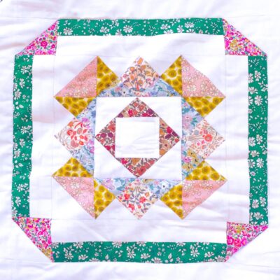 Green And Pink Quilt Section