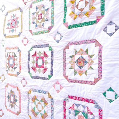 Liberty Fabric Quilt With Patchwork Squares