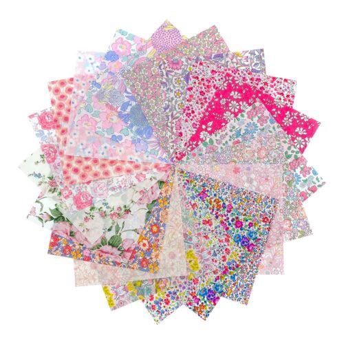5 inch pink Liberty Tana Lawn charm squares
