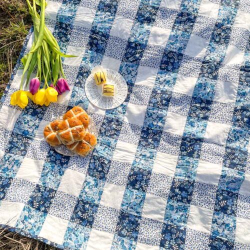 blue gingham liberty quilt
