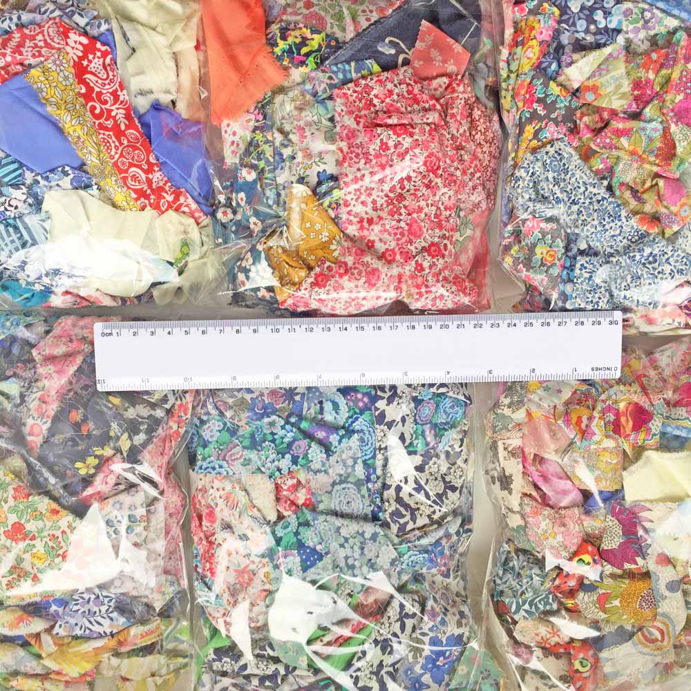 SALE Liberty Tana Lawn Fabric Multi-Coloured Ribbons/Strips Scraps 50g ...