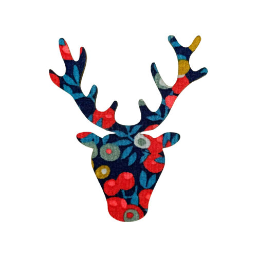 Liberty Stag Head Magnet Wiltshire Berry Navy